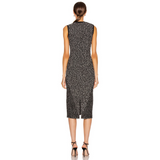 Vestido tubo midi de tweed en blanco y negro by Victoria Beckham