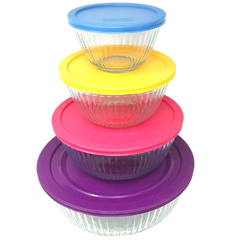 Set de vidrio Pyrex Bowl acanalado para mezclar