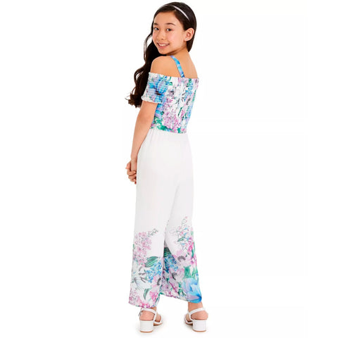 RARE EDITIONS Jumpsuit de gasa floral para niñas