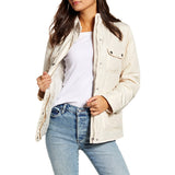 Chaqueta beige utilitaria acolchada con forro polar by Thread & Supply